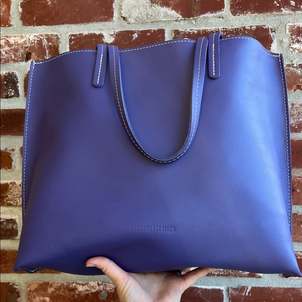 Portland Leather Goods New Never Used Morning Glory Large August Purple Tote